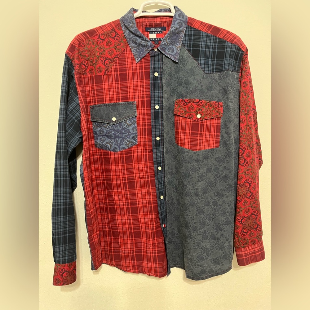 Tommy Jeans Button Up Flannel Shirt Size XL